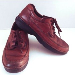 Nunn Bush Men's Brown Leather Shoes 9.5 M Boat Oxford Comfort Gel Insole…